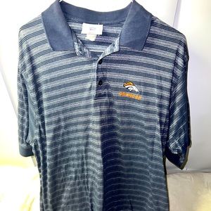 NFL Denver Broncos Embroidered Polo Golf Shirt Men’s XL Black Gray Short Sleeve